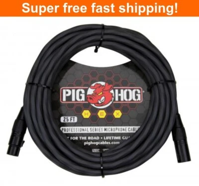 PIGHOG Pig Hog PHMH25GR Hex Series Mic Cable, Grey 25ft-NEW