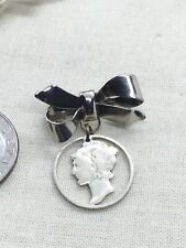 Sterling Silver Liberty Dime Brooch 3.6g (8-8)