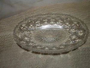 Vintage, Glass,Clear,Diamond Pattern,Sawtooth Edge,Oval,Celery Dish - Imagen 1 de 5