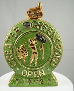 1972 GGO Greater Greensboro Open 24 Karat Ezra Brooks Bourbon Decanter Empty - Picture 1 of 13
