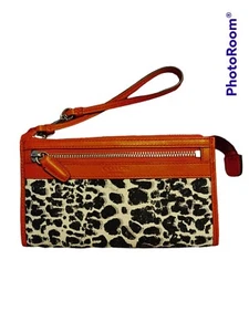 Coach Geldbörse Damen Schwarz Gepard Punkte Rot Neu - Bild 1 von 2