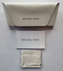 MICHAEL KORS WHITE MEDIUM SUNGLASS CASE w CLEANING CLOTH & PAPER - Picture 1 of 6