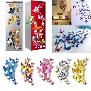 12X 3D Butterfly Wall Sticker Removable Decals Kids Nursery Wedding Decor Mural - Picture 1 of 20