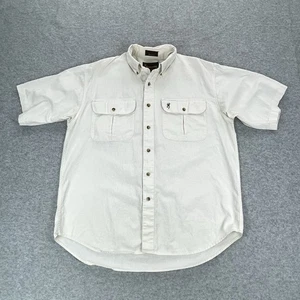 Browning Men’s L Casual Sportswear Button Down Short Sleeve Ivory Shirt Vintage - Picture 1 of 9