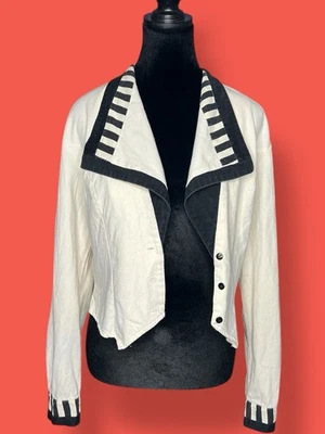 Chaqueta Banjo vintage blanca y negra Foto 1 de 4