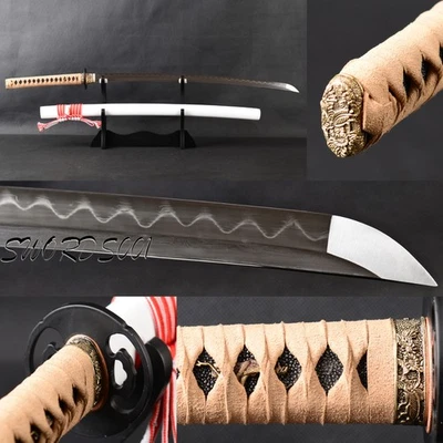 Sharp Blade Japanese Katana Samurai Sword Clay Tempered Folded Steel Full Tang - Image 1 of 4