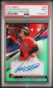 2021 Topps Finest Ryan Mountcastle Green Rookie Auto 86/99 PSA 9 Mint - Picture 1 of 2