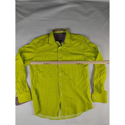 Bugatchi Shaped Fit Long Sleeve Button Down Shirt, Floral Trim - Mens - Image 1 of 4