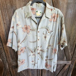 Camisa Banana Cabana Para Hombre Grande Azul Floral Hawaiana Manga Corta Botón Seda - Imagen 1 de 6
