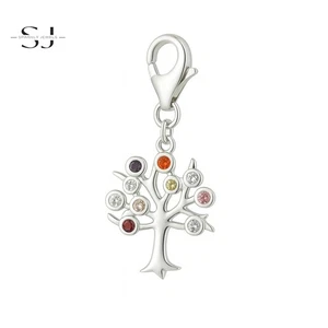 925 Sterling Silver Family Tree of Life Clip On Charm Lobster Clasp for Bracelet - Picture 1 of 2