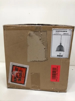 Colgante Mitzi Blair de latón envejecido de 1 luz con tono de metal crema H238701S-AGB/CR Foto 1 de 3