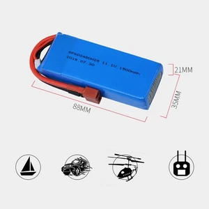 11.1V 1500mAh 25C 3S with T Plug LiPO Batterie for WLtoys V950 RC Helicopter Toy - Bild 1 von 7