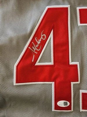 JOHN LACKEY Autographed 2016 World Series Chicago Cubs Road Jersey JSA Witnessed - Image 1 of 4