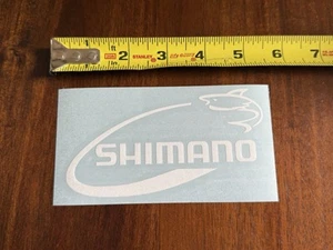 Shimano Rollen Fisch weiß gestanzt Vinyl Aufkleber Qualität Outdoor Sticker Angelrute - Bild 1 von 1
