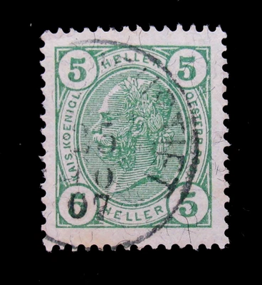 Estampillas de Austria Scott 90 emperador Francisco José 5 Heller 1922 usadas NG Foto 1 de 2