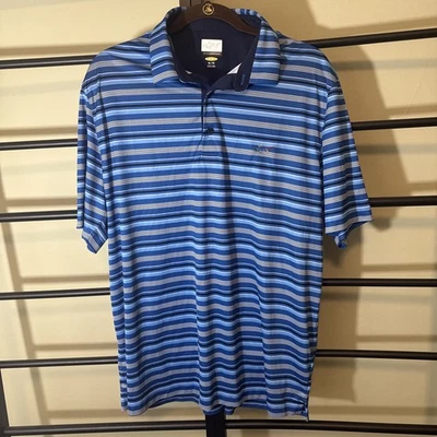 Camisa polo de golf Greg Norman Play Dry para hombre a rayas manga corta azul talla XL NUEVA SIN ETIQUETAS Foto 1 de 4