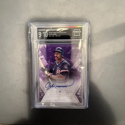 2018 Topps Diamond Icons Purple Andre Dawson On-Card auto # 4/10 - Image 1 of 2