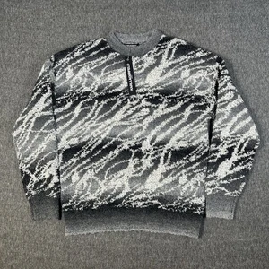 Nuevo con etiquetas Suéter Karl Lagerfeld Paris Mujer’s Tejido Cebra Difuso Gris Blanco Pullover L - Imagen 1 de 7