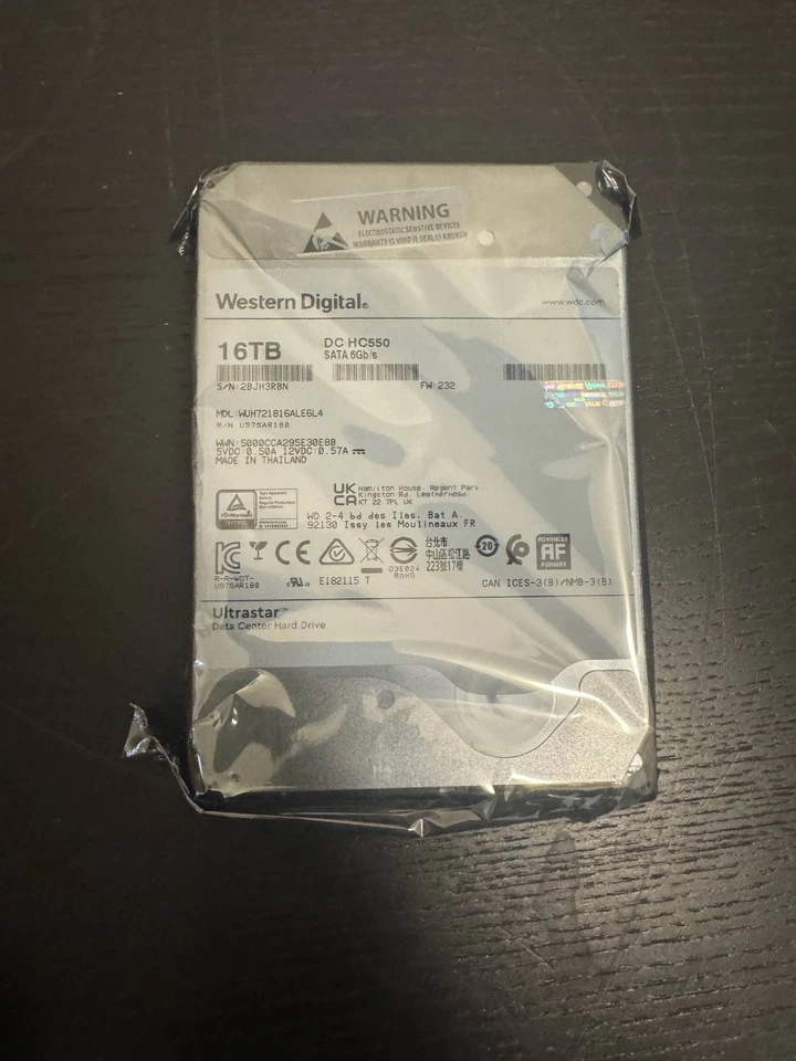 Western Digital DC HC550 16TB SATA 6Gb/s 7200RPM 3.5" Enterprise HDD – WUH721816 - Image 1 of 4