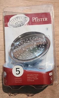 Cabezal de ducha fijo Pfister 5 pulverizadores cromo 1,8 GPM montaje en pared 015-WS2-TD2C  Foto 1 de 4