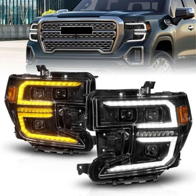 LED Projector Headlight w/Switchback+Sequential - Black for 19-21 GMC 111600 - Image 1 of 4