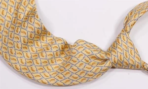Brooks Brothers Country Club Yellow Fishing Poles Fish Print Check Silk Tie - Picture 1 of 6