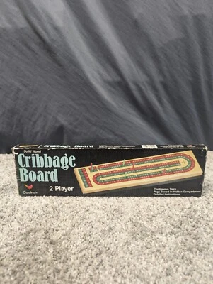 Vintage Cardinal 2 Track Cribbage Board 2 Color with 6 Wood Pegs Complete - Image 1 of 4