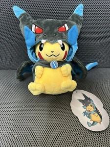 ✨NEW Pokemon - Cosplay Pikachu Plush Mega Charizard X 10 Inches Japan Soft✨ - Picture 1 of 11