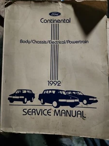 Continental body chassis electrical power train 1992 service manual - Bild 1 von 1