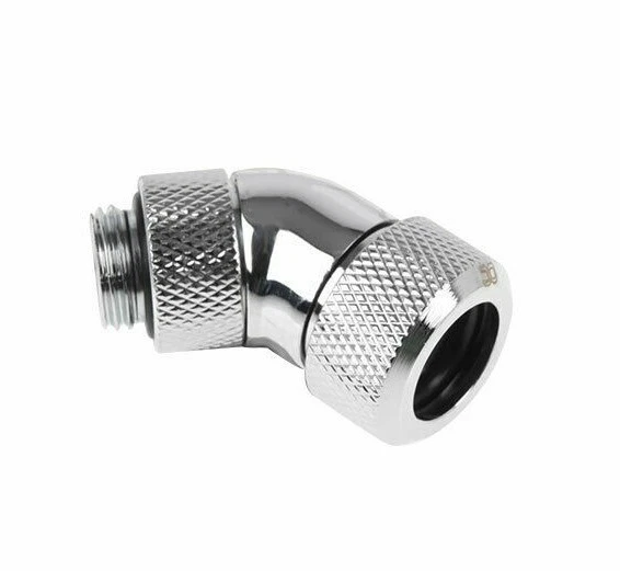 Alphacool Eiszapfen 13mm Rigid Tubing 45° Rotary Compression Chrome