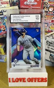 68/150 RARO 2018 BOWMAN’S BEST AUSTIN MEADOWS REFRACTOR RC PGA 10 COMO NUEVO LEER - Imagen 1 de 5