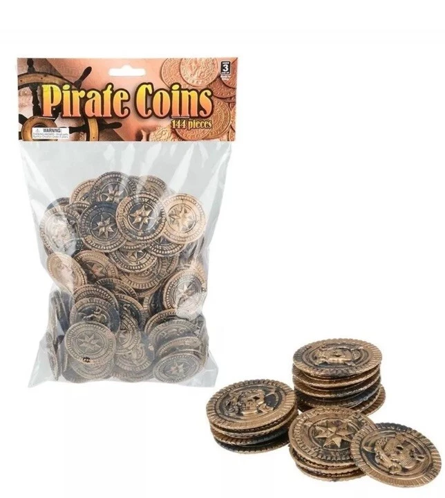 Monedas piratas - Bolsa surtida de 144 piezas (doble dinero fingido) Foto 1 de 1