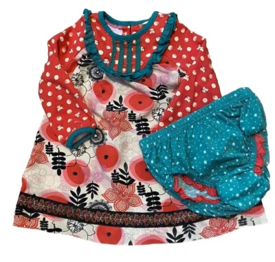Vestido Matilda Jane Niña 12/18 Meses Bajo el Árbol con Cubierta de Pañal Gatito Foto 1 de 4