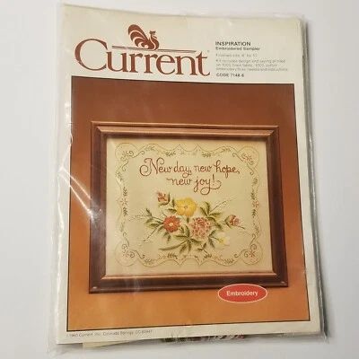 CURRENT INSPIRATION EMBROIDERED SAMPLER EMBROIDERY KIT 7148-8 - Image 1 of 2