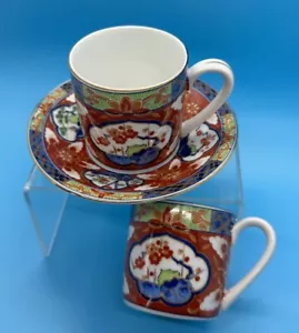 Vtg Takahashi San Francisco Japanese Porcelain Demitasse Cup Saucer Floral 70's - Picture 1 of 13