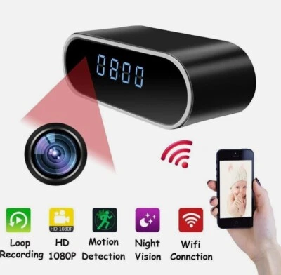 Orologio Telecamera Sorveglianza Digitale Sicurezza Sensore di Movimento HD1080p - Immagine 1 di 4