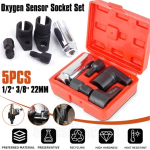 5pc Oxygen Sensor Offset Socket Wrench Thread Chaser Tool kit M12 M18 1/2" Drive - Picture 1 of 12