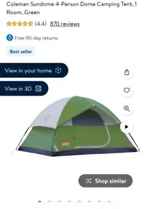 Coleman Sundome Camping Tent For 4 - Picture 1 of 1