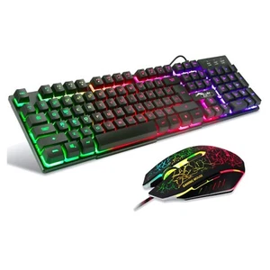 Gaming Tastatur durch LED Hintergrundbeleuchtung  mit USB Maus Set - Bild 1 von 10