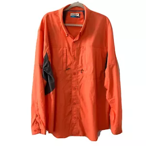 Magellan Outdoors Shirt Mens 2XL Orange MagWick Fishing Hear Button Up Outdoor - Picture 1 of 6