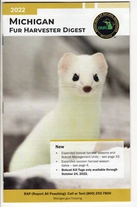 2022 MICHIGAN DNR FUR HARVESTER GUIDE DIGEST LAWS HUNTER LICENSE - MI-DEER-PATCH - Picture 1 of 1