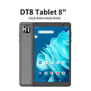 NEW 8-inch Android Tablets 8GB+64GB Dual Camera Bluetooth WIFI-Grey - Picture 1 of 10