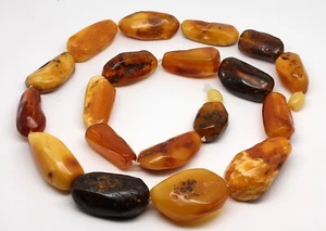 MASSIVE GENUINE BALTIC AMBER NECKLACE 61 cm (24 inch), 66.7 g (2.36 oz) - Picture 1 of 13