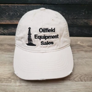 Oilfield Equipment Sales Hat Cap Strap Back White Cotton Embroidered Logo Adj - Picture 1 of 7