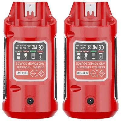 2pack for Milwaukee M12 12V Lithium Battery 12V USB Power Source Charger Adapter