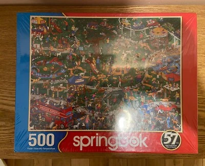 Brand New Springbok Doggie Daycare The Dog Park 500 Piece Jigsaw Puzzle Sealed - Image 1 of 4