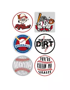 Baseball Kid's Decal Sticker Sheets for Helmets Skateboards Scrapbooks Laptops - Picture 1 of 1