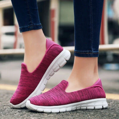 Women's Slip On Shoes Casual Mesh Walking Sneakers Comfortable Loafers Flats - Image 1 of 4