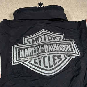 Harley Davidson Jacket Women Small Black Zip Up Motorcycle Biker Vintage Y2K - Picture 1 of 17
