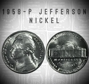 1958 P Jefferson Nickel BRILLIANT UNCIRCULATED *JB's Coins* - Picture 1 of 3